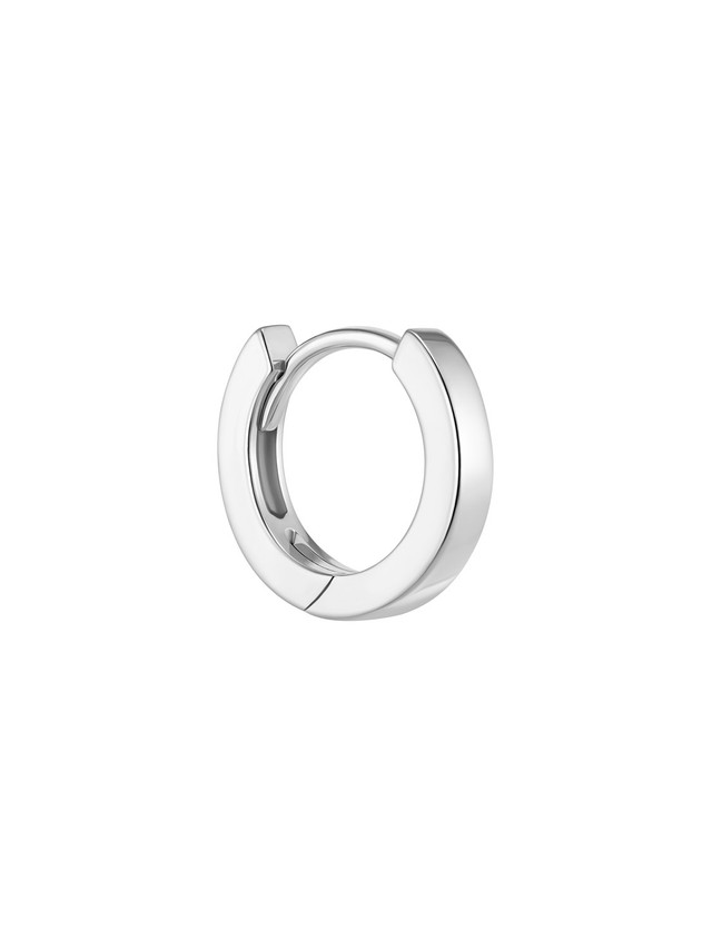 Flat Hoop in White Gold