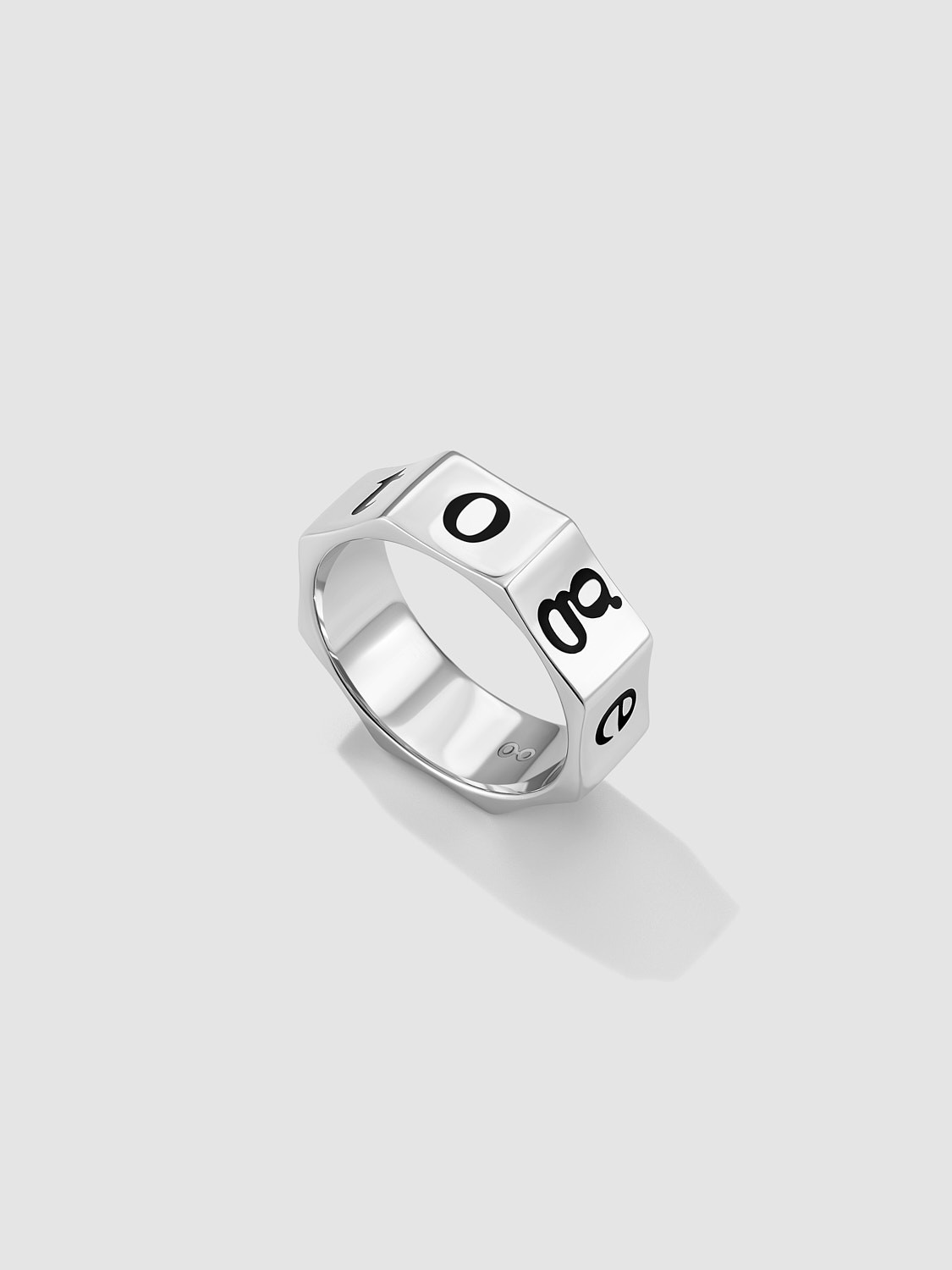 Together Ring with Black Enamel
