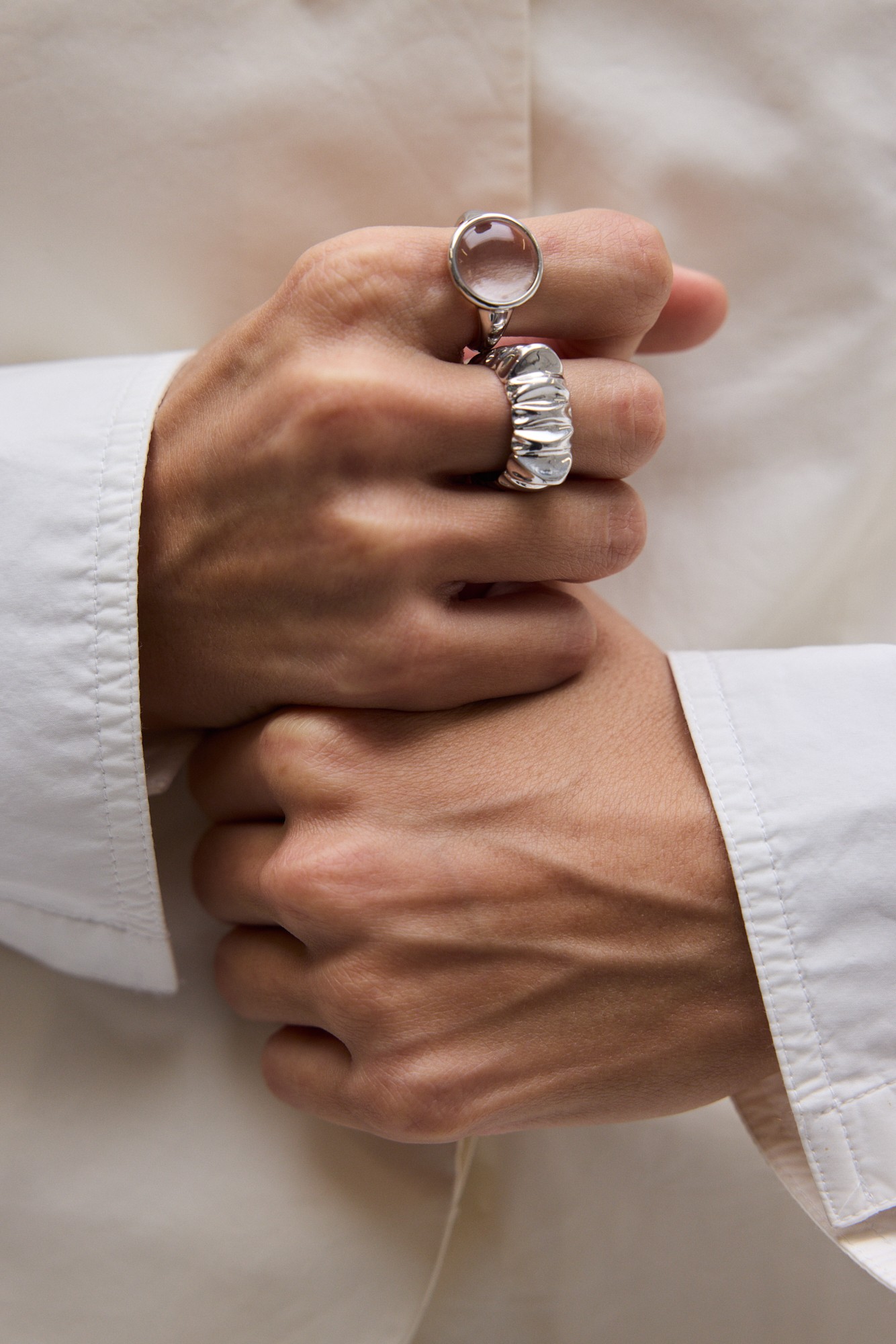 Rock Crystal Disc Ring