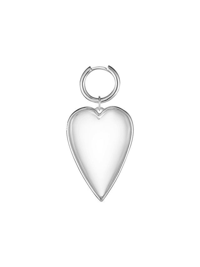 Rock Crystal Heart Single Earring