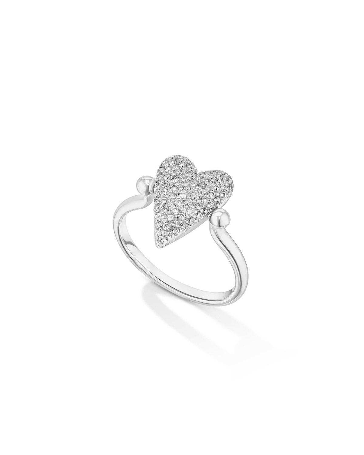 Pavé Diamond Flip Ring White Gold