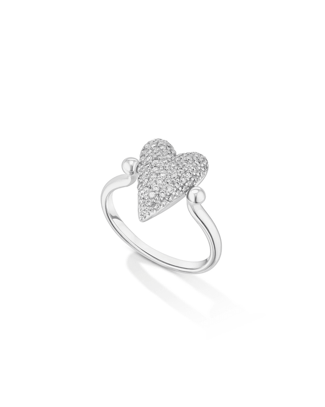 Pavé Diamond Flip Ring White Gold
