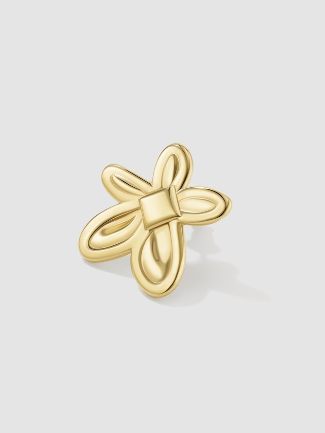 5-petal Violet Stud Gold Vermeil