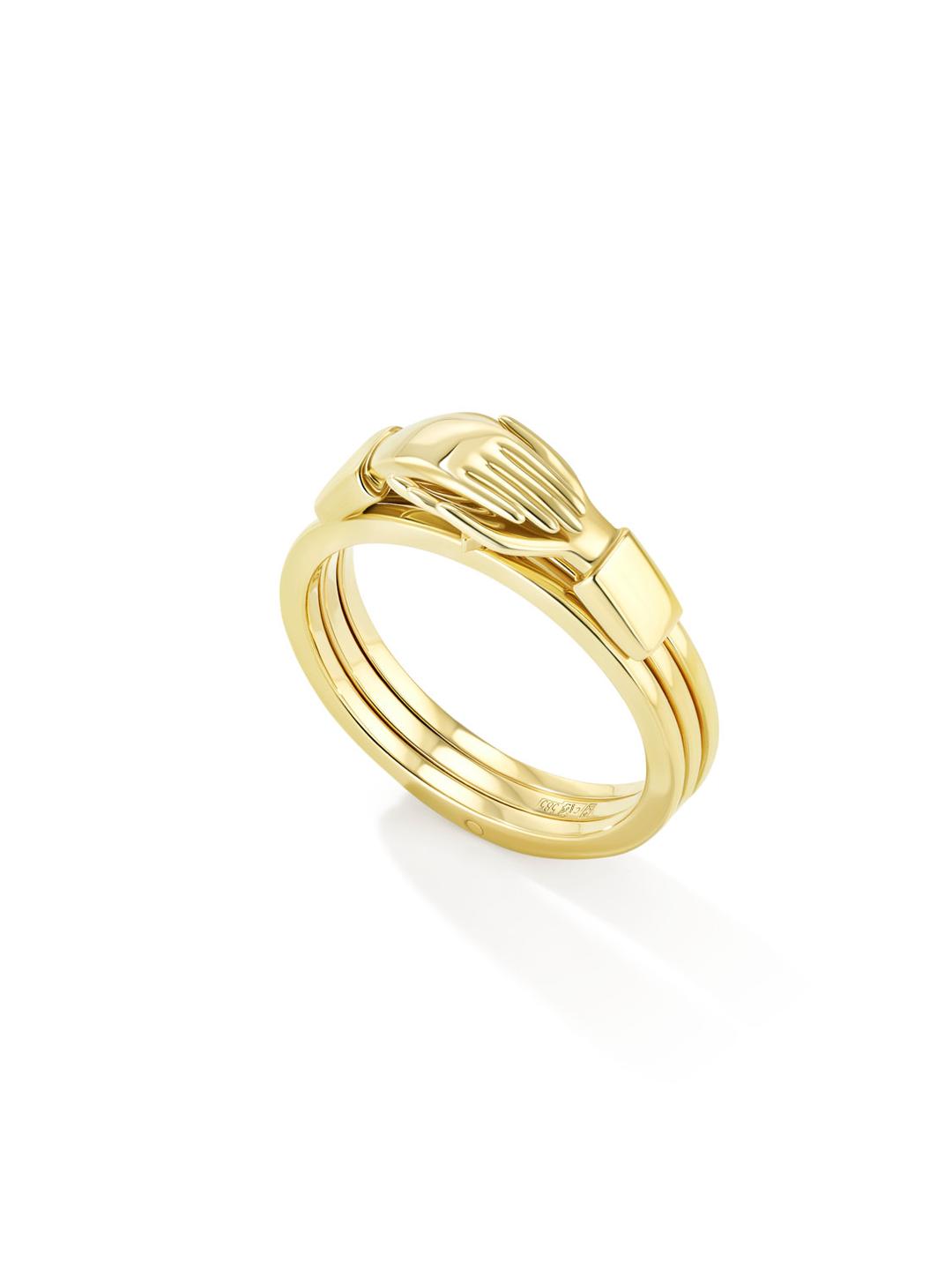 Hand In Hand Ring In Yellow Gold