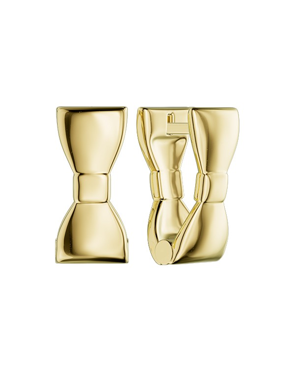 Bow V-earrings Gold Plated