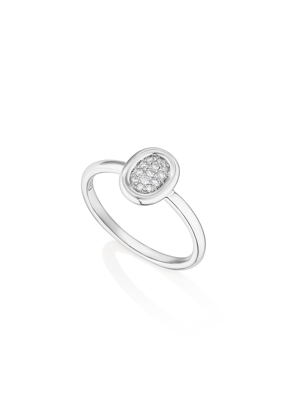 Diamonds Medallion Ring White Gold
