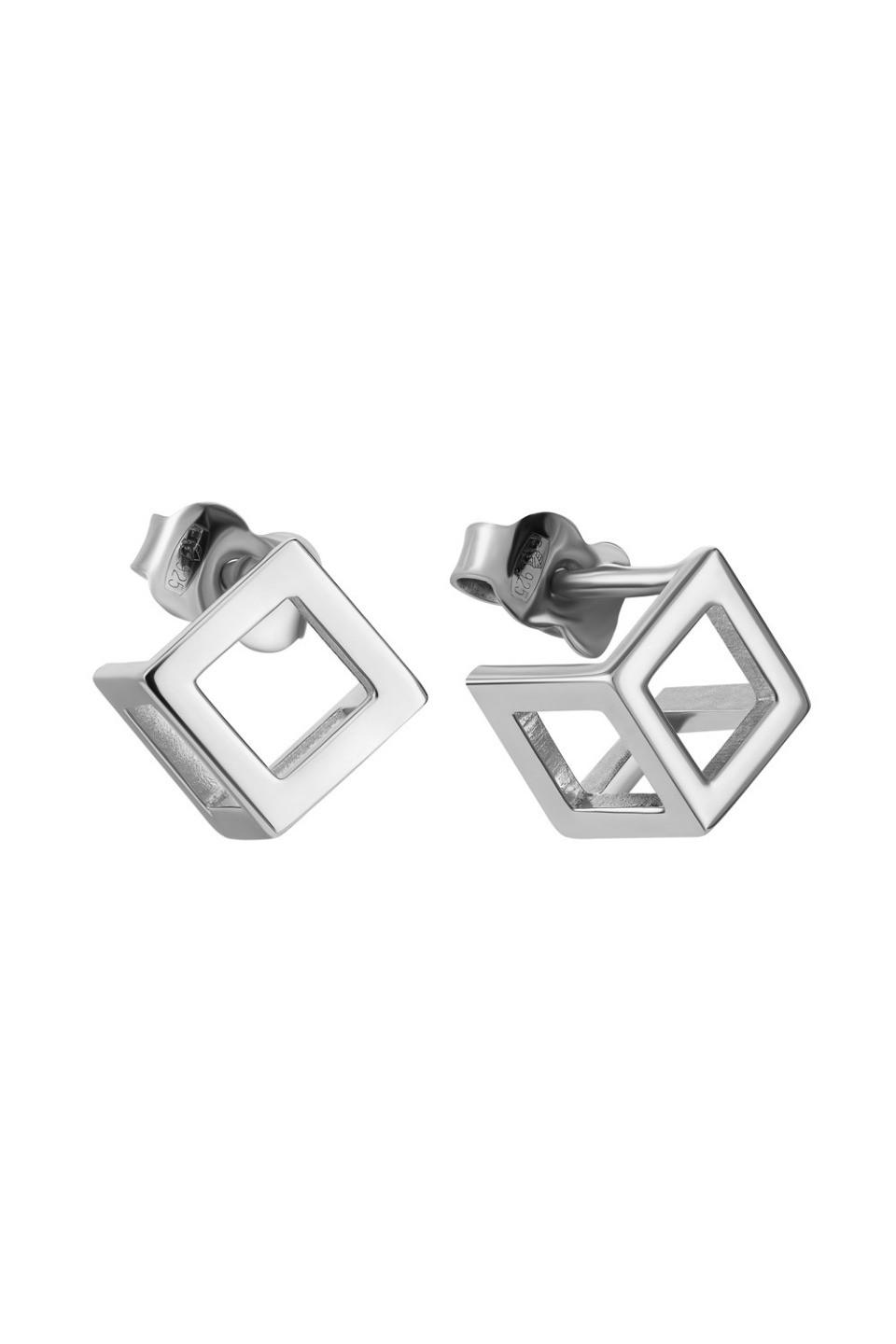 Cube Studs In Silver