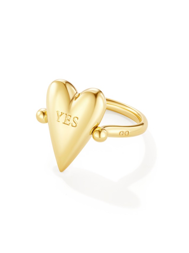 Heart of Avgvst Flip Ring Gold Vermeil