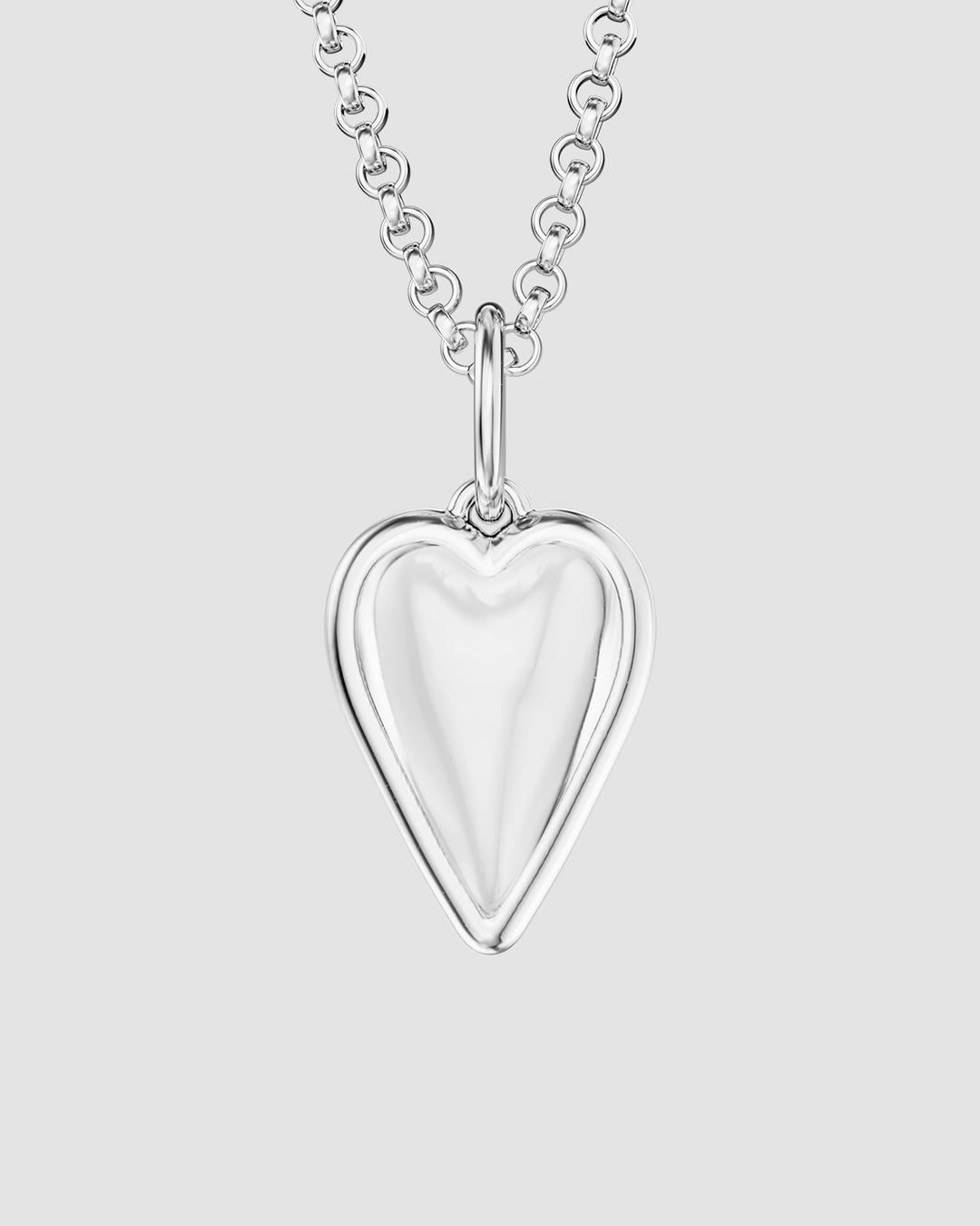 Small Rock Crystal Heart Pendant Necklace