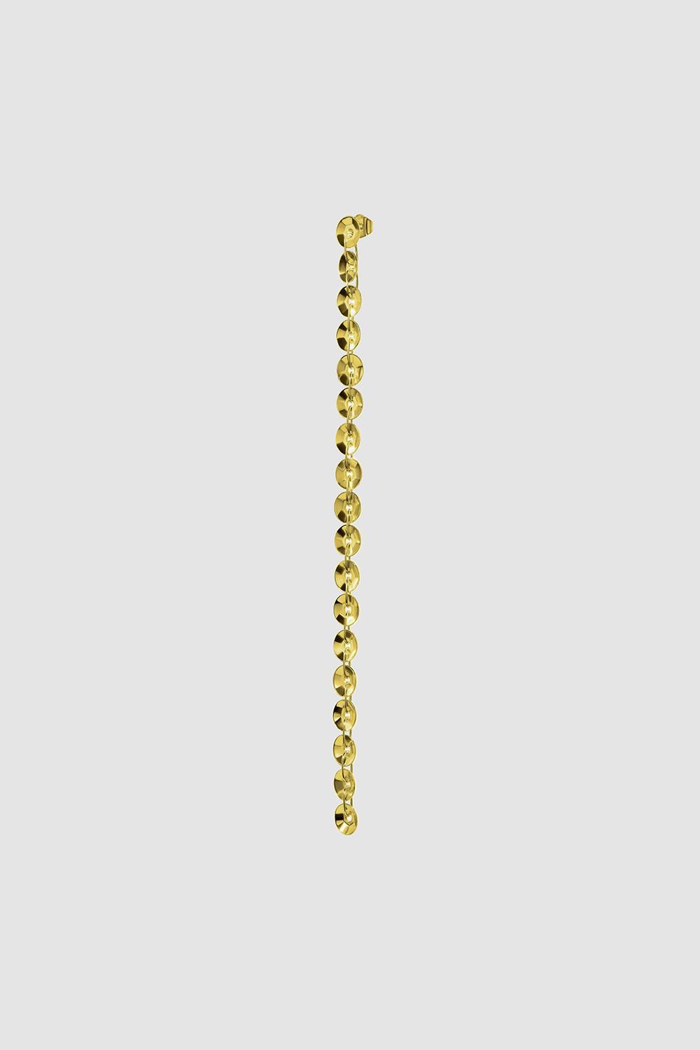 Extra Long Gold Plated Sequin Stitch Single Earring