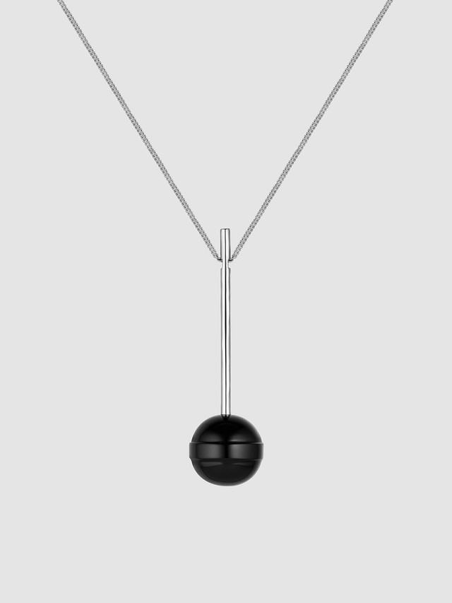 Black Lollipop Pendant Necklace