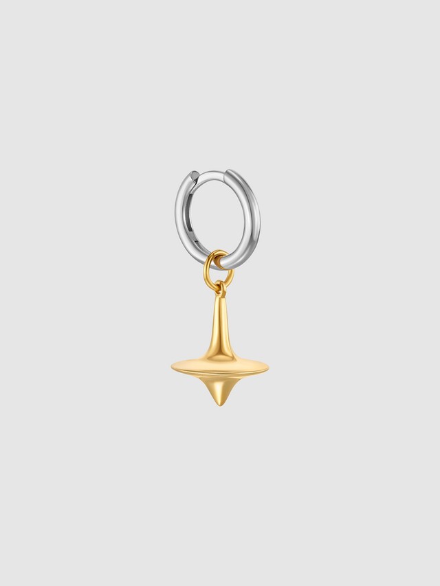 Spinning Top Signle Earring Gold Plated