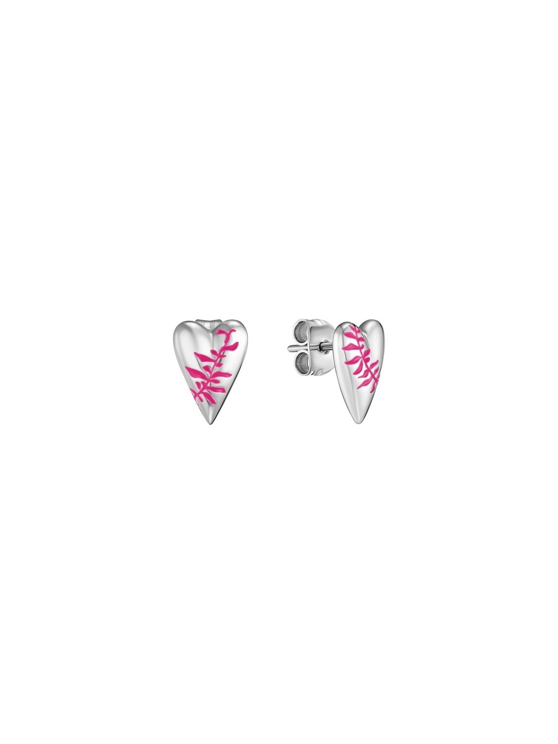 Fern Heart Studs Jarman's Pink