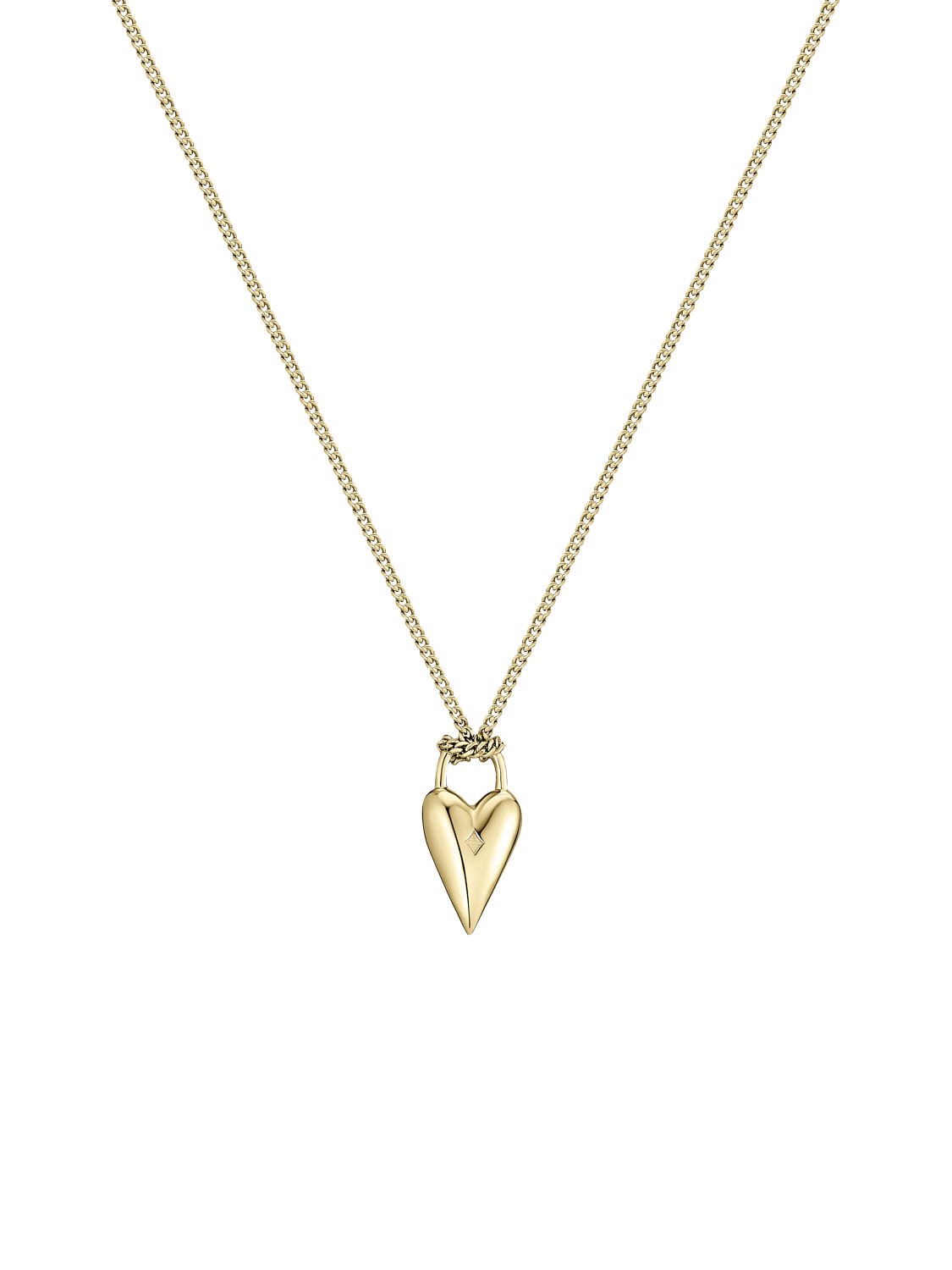 Heart and Key Necklace Gold Vermeil