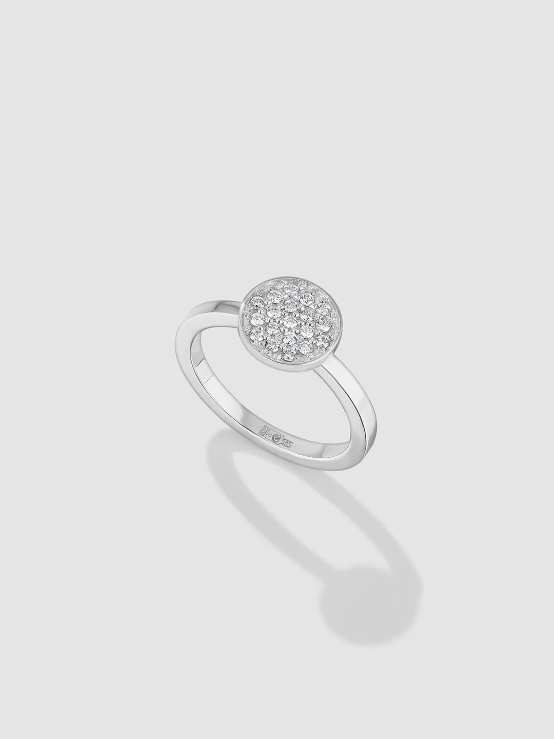 Engagement Pave Ring in White Gold