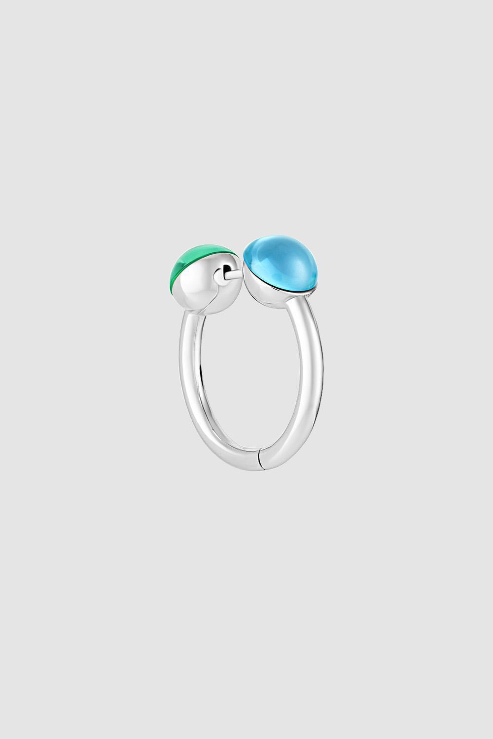 Two-sided Hoop Earring Blue And Green