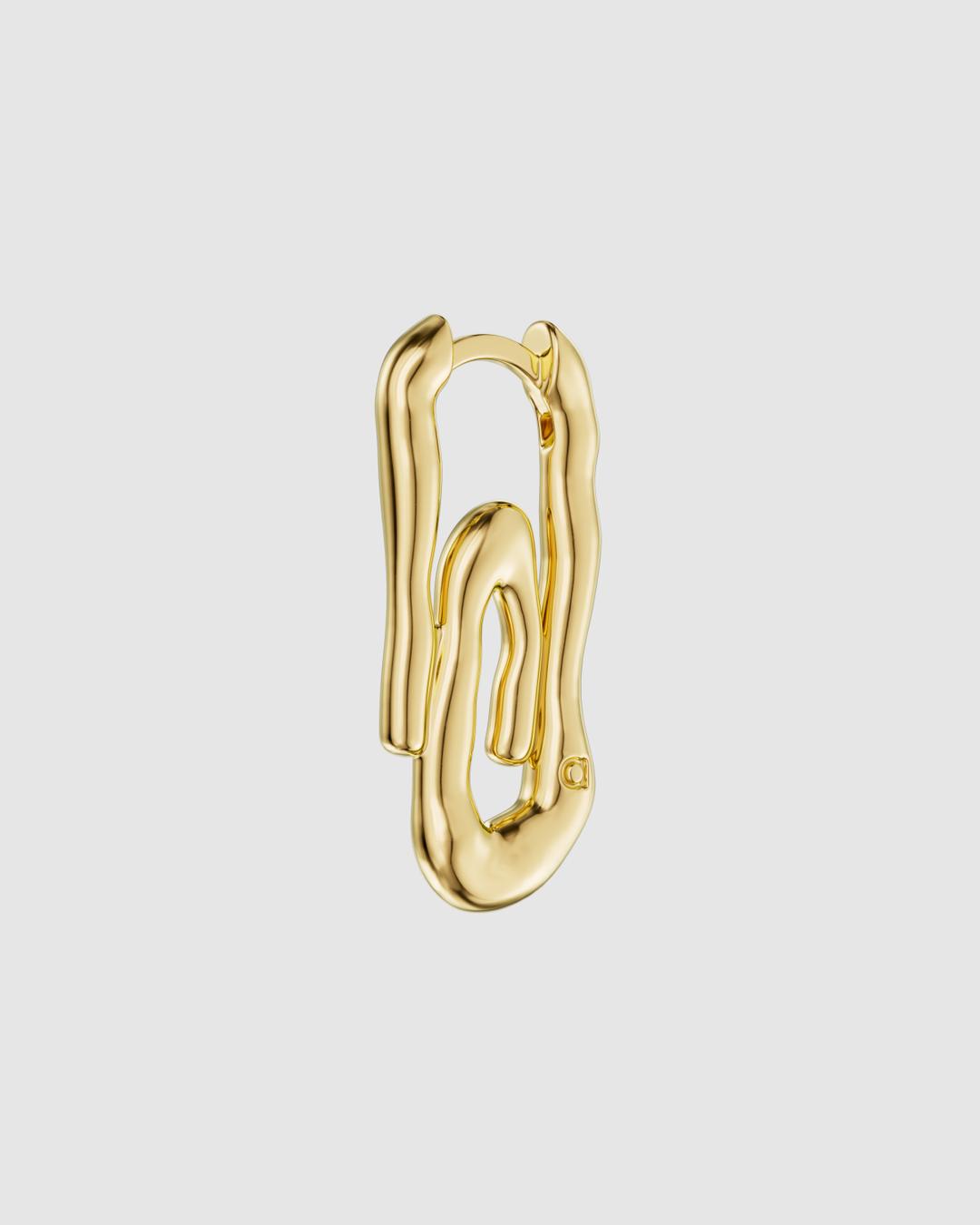 New Nature paper clip earring with gold plating