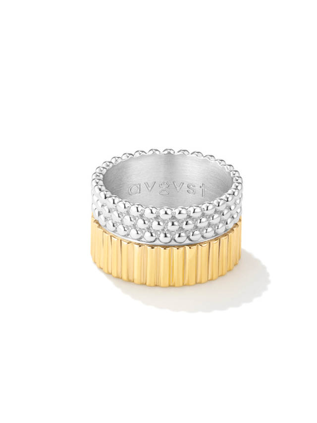 Bicolour Mixed Beads Ring