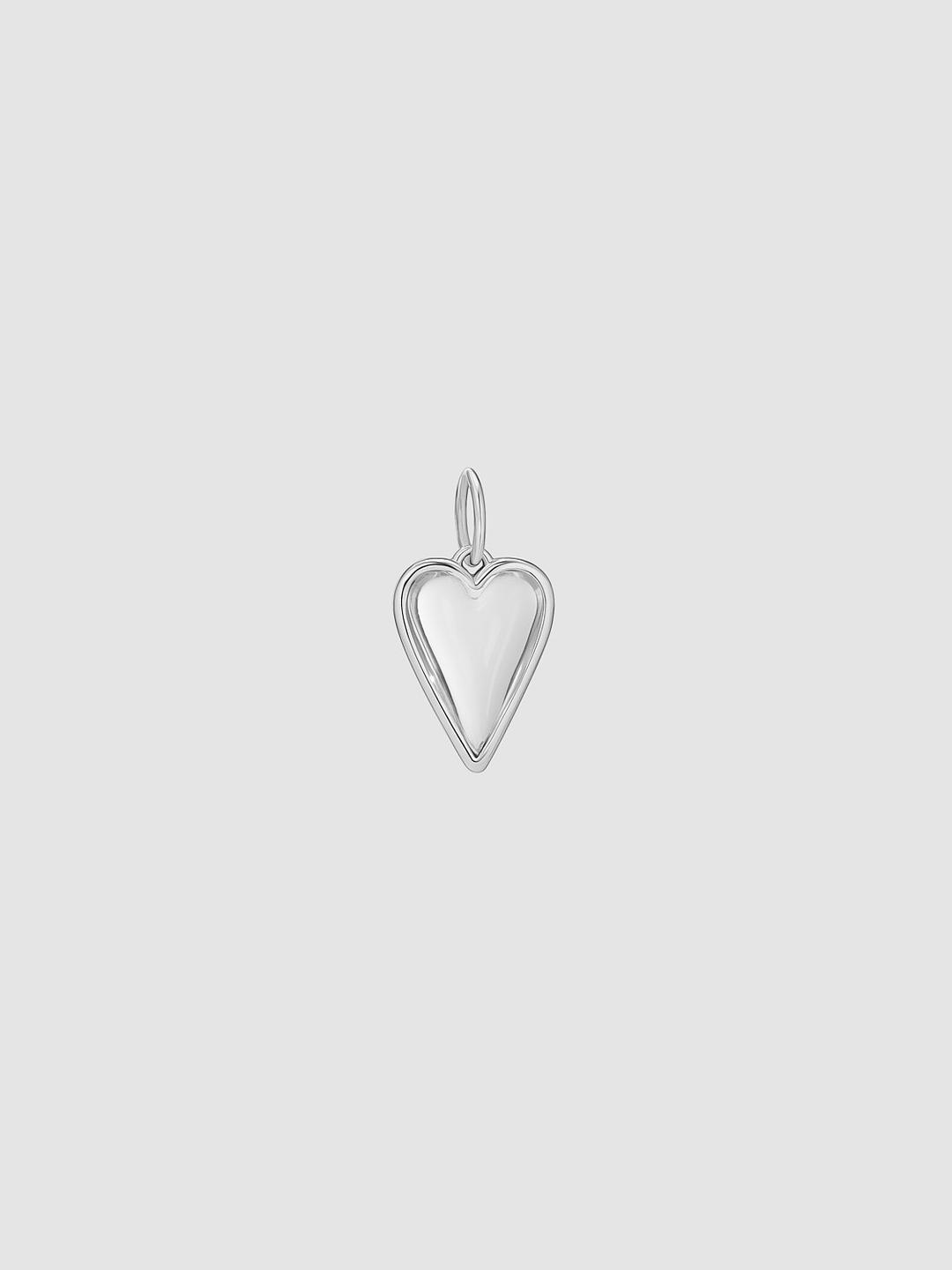 Small Rock Crystal Heart Single Earring