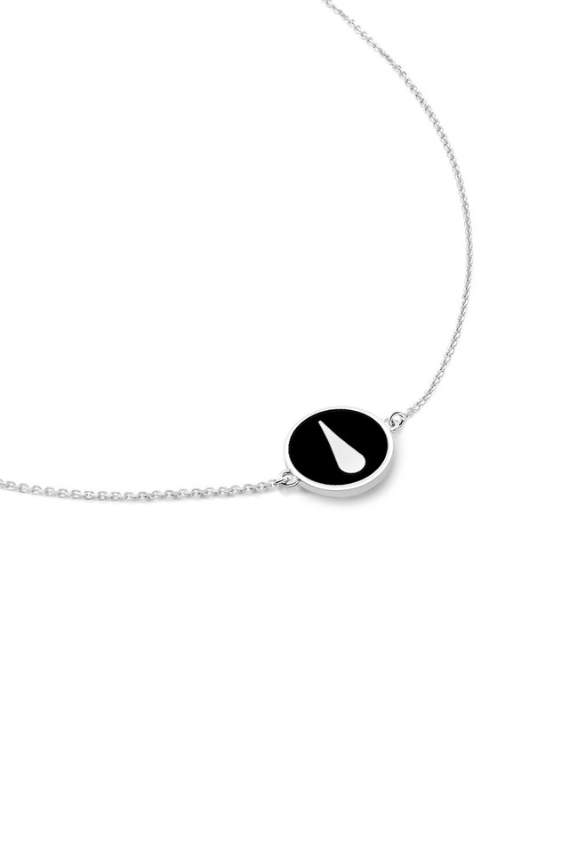 Zodiak Necklace Aquarius With Black Enamel