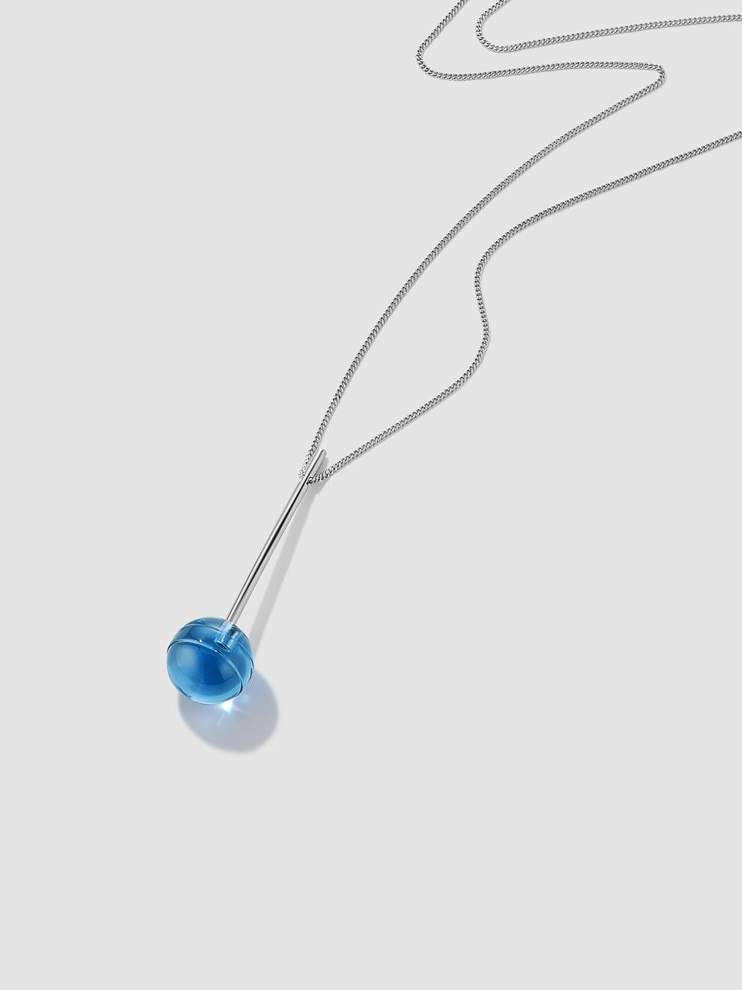 Light Blue Lollipop Pendant Necklace