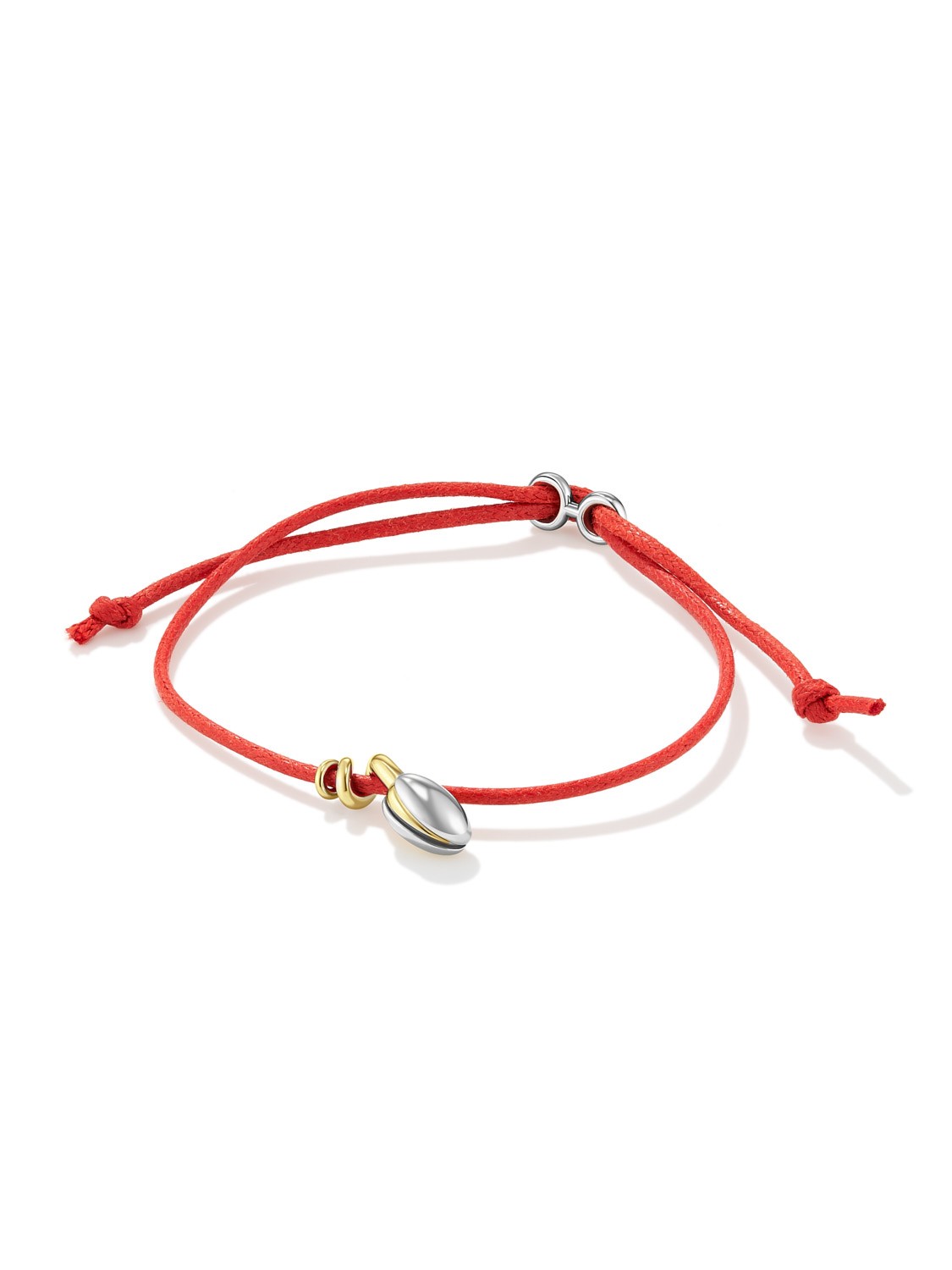 Seed Cord Bracelet Gold Vermeil Red