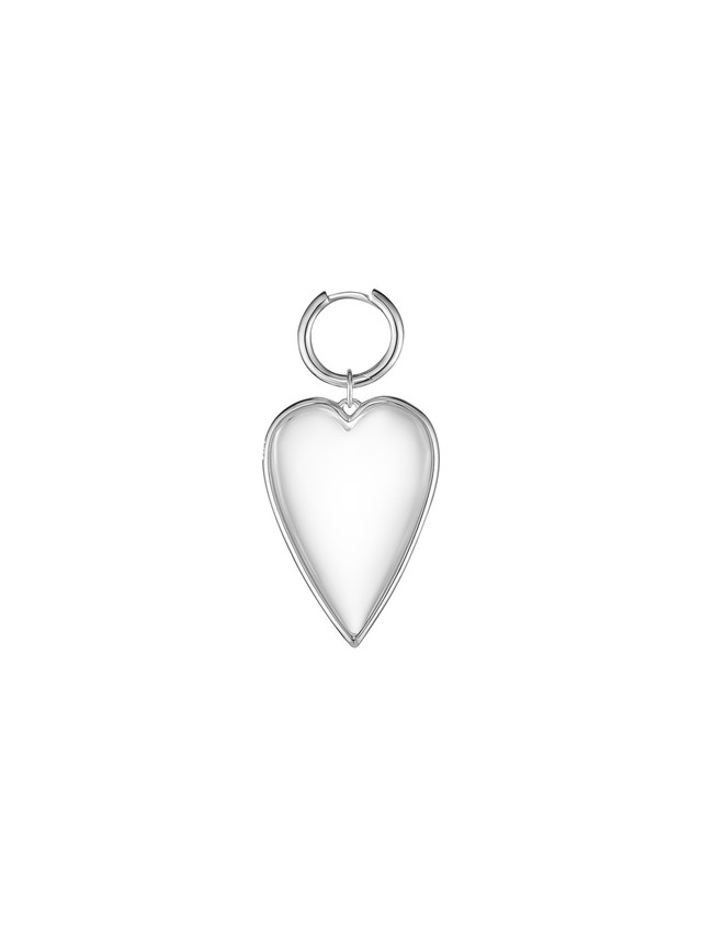 Rock Crystal Heart Single Earring
