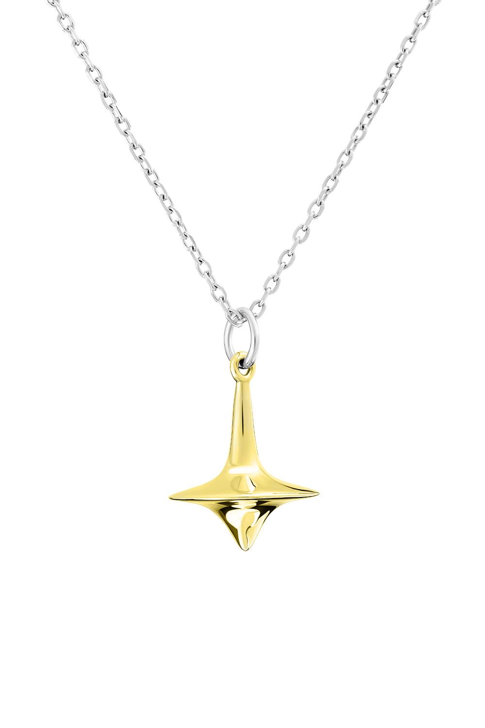 Spinning Top Pendant Necklace With Gold Plating
