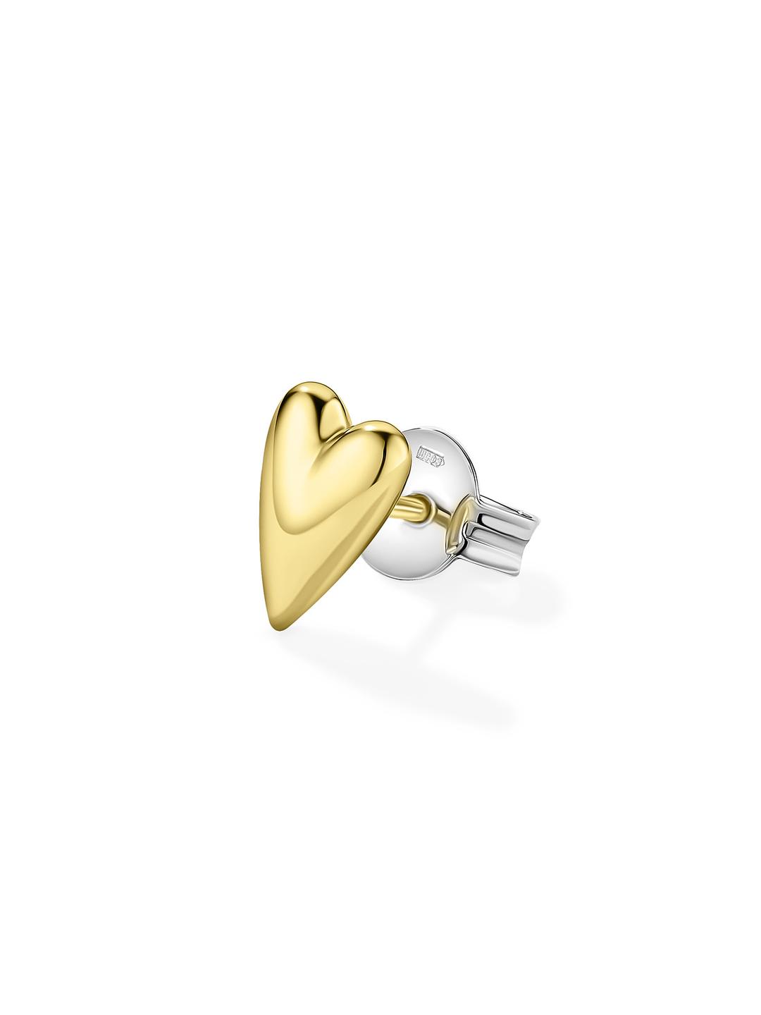 Play Heart Stud With Gold Plating