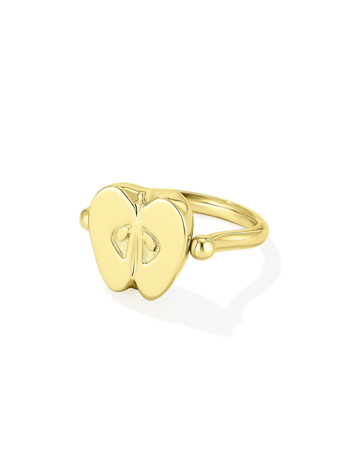 Half An Apple Flip Ring Gold-plated