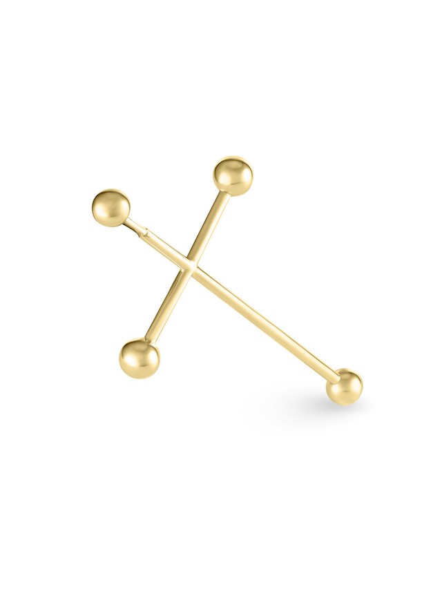 Heraldic Cross Single Earring Gold Vermeil