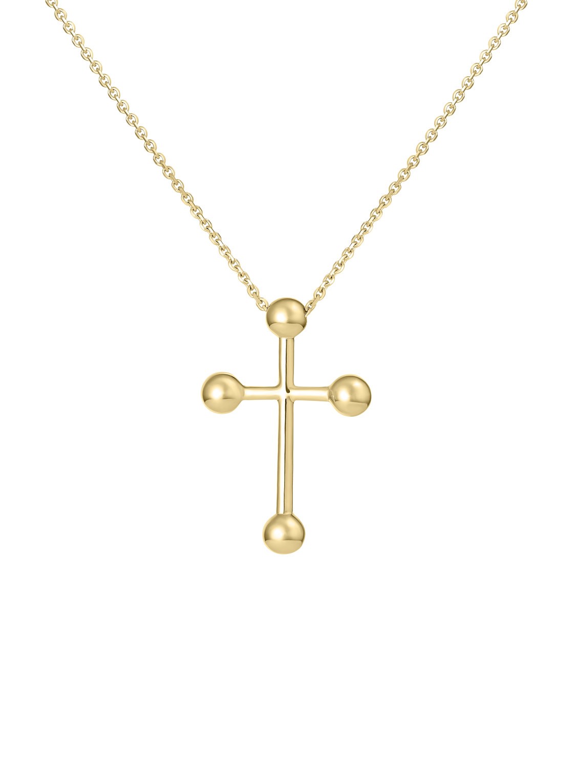 Heraldic Cross Pendant Necklace Gold Vermeil