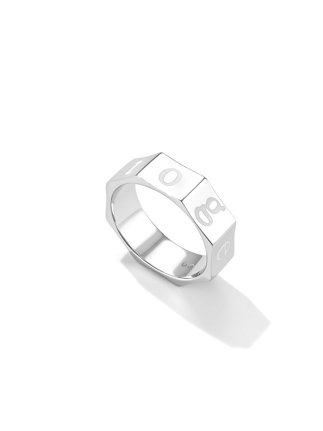 Together Ring with White Enamel