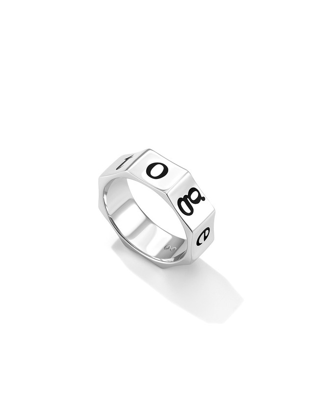 Together Ring with Black Enamel