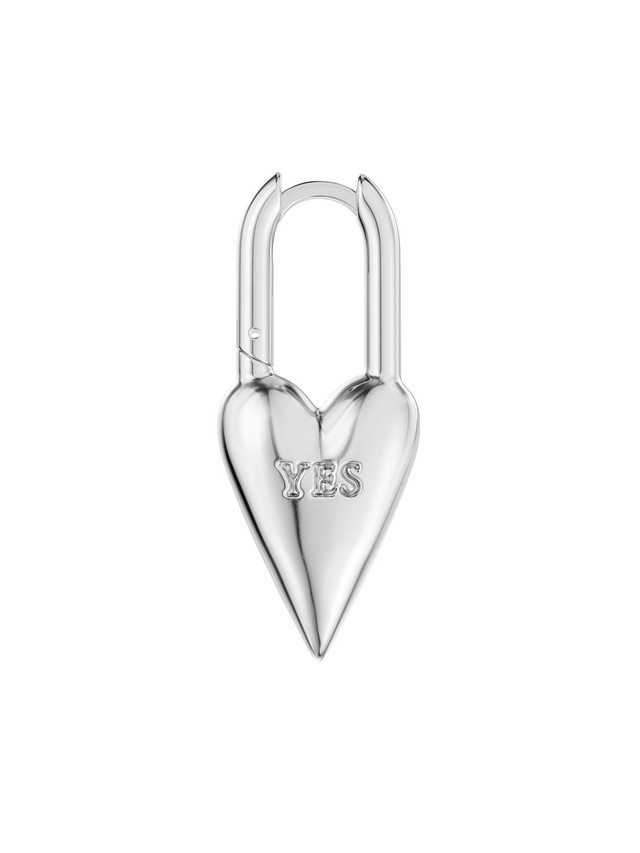 Yes-No Heart Lock Earring