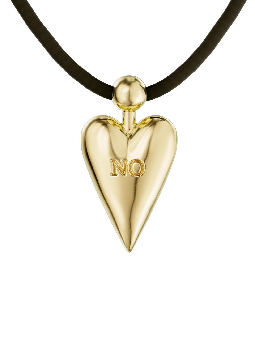 Yes-No Flip Necklace With Gold Plating