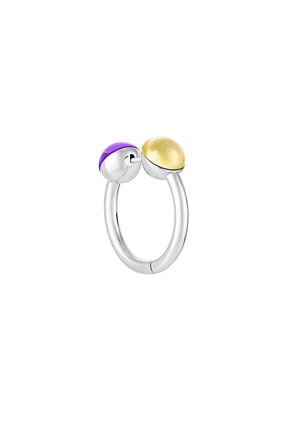 Two-sided Hoop Earring Purple And Yellow