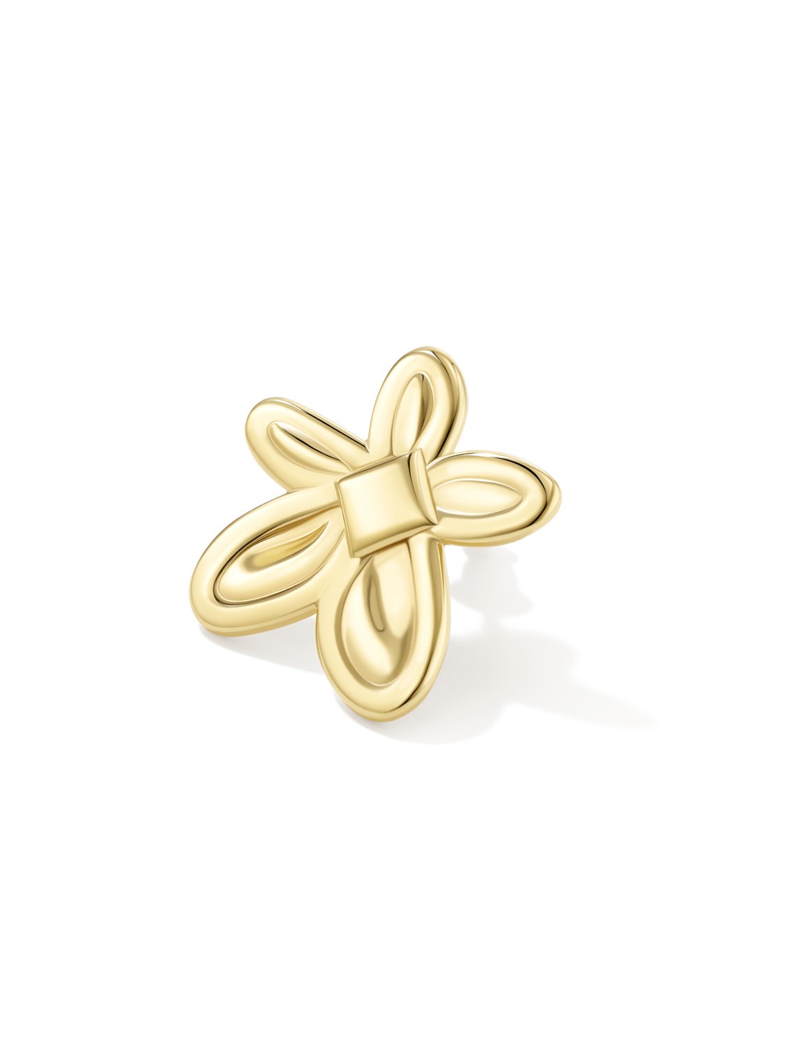 5-petal Violet Stud Gold Vermeil