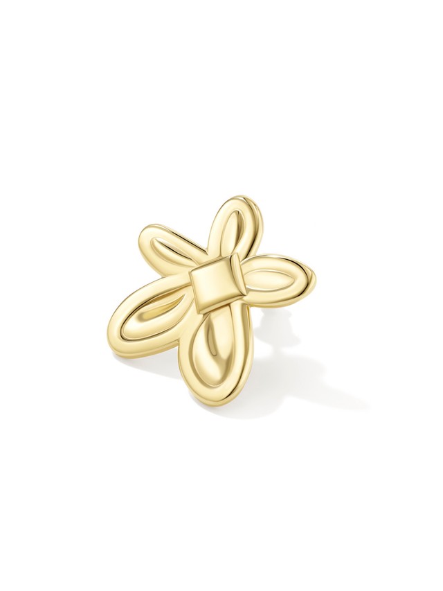 5-petal Violet Stud Gold Vermeil