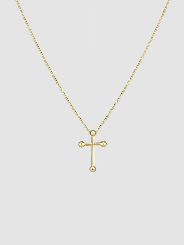 Heraldic Cross Mini Pendant Necklace Yellow Gold