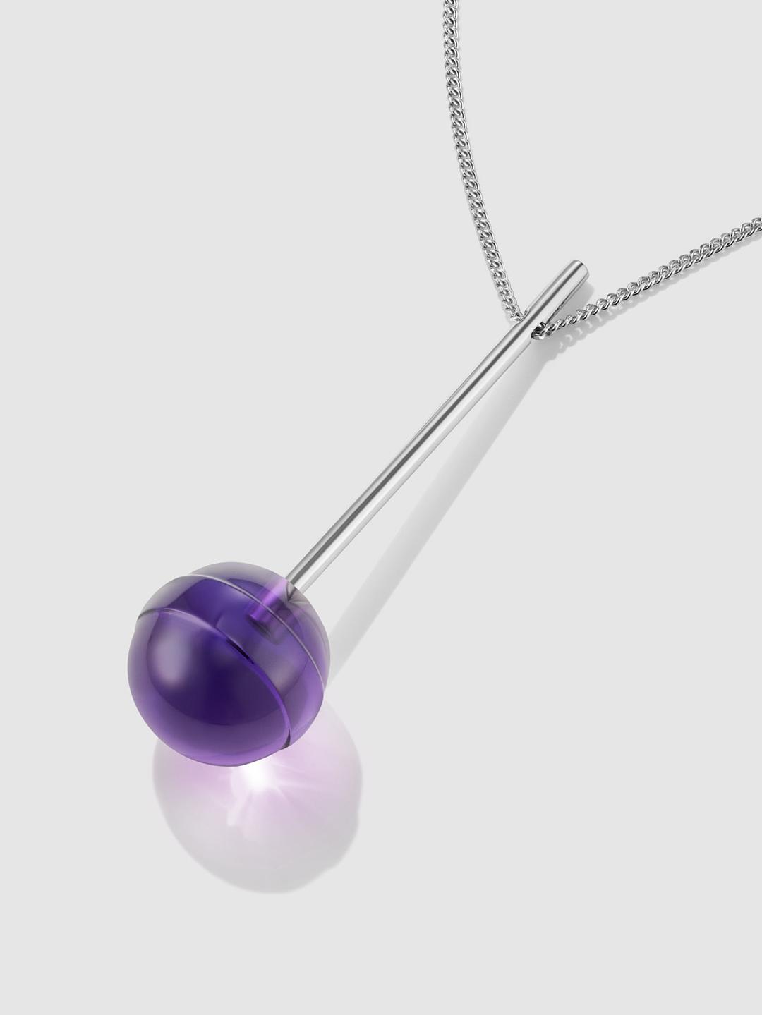Blueberry Lollipop Pendant Necklace