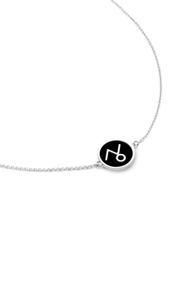 Zodiak Necklace Capricorn With Black Enamel