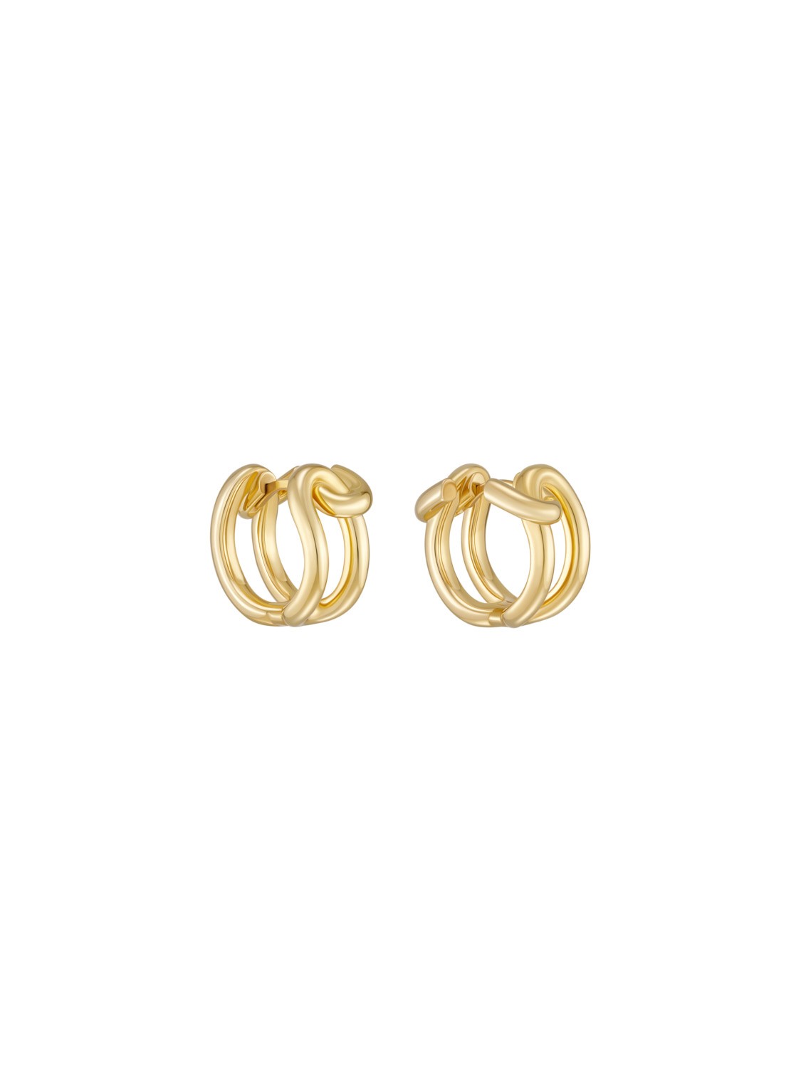 Three Link Hoops Gold Vermeil